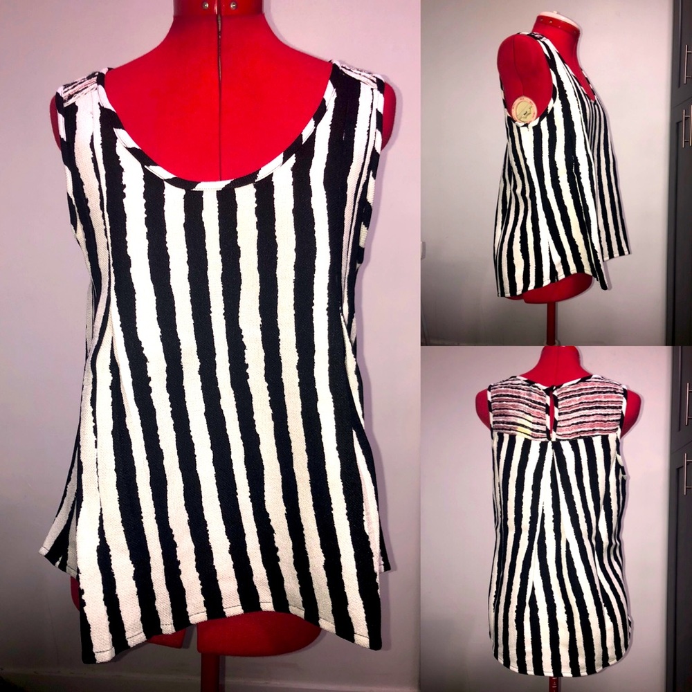 Sleeveless Stripe Cotton Top